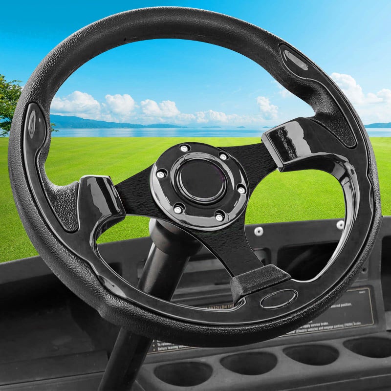 LEAPGOMAX EZGO Steering Wheel Golf Cart for EZGO Club Car Yamaha Universal Golf Cart Steering Wheel Club Car(Black) - Image 1
